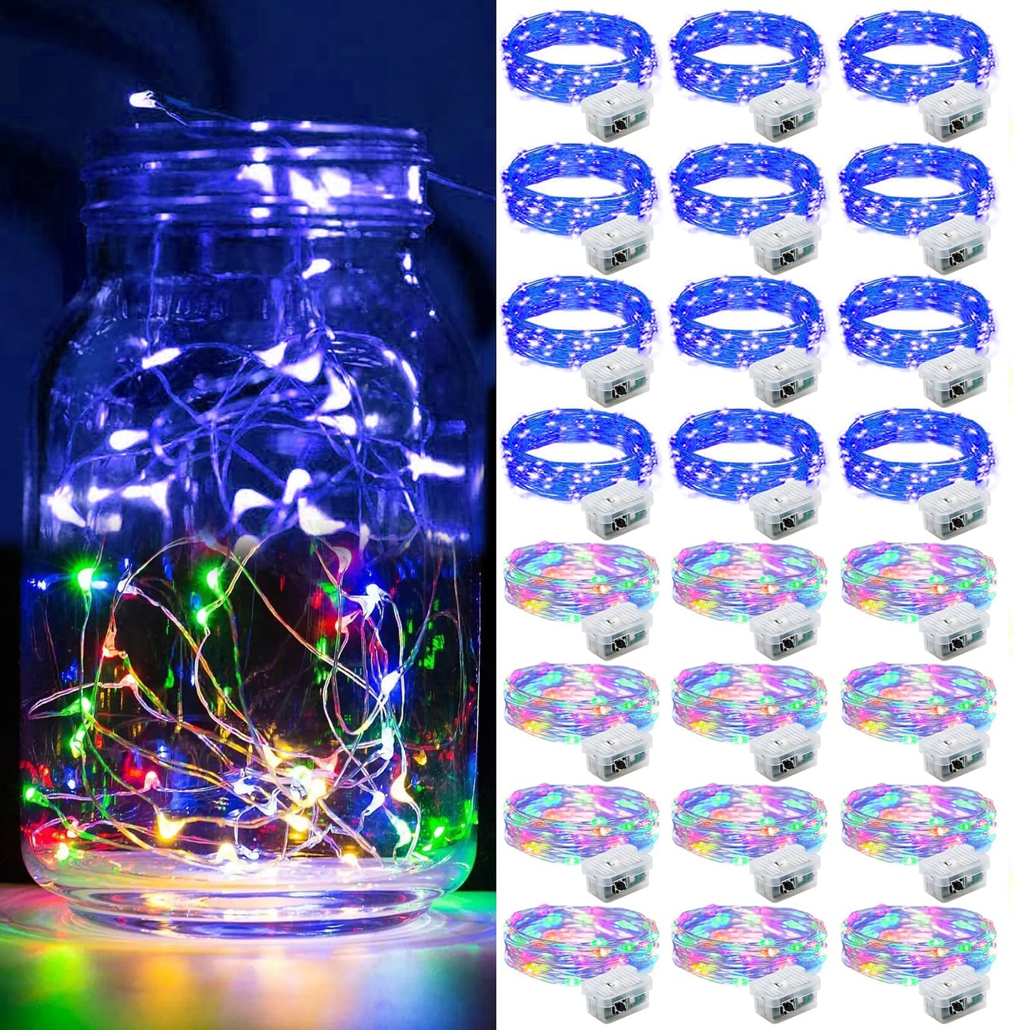 Aurora Glow Flameless Fairy Lights 7ft Battery Operated Low Heat LED Alternative to Candles for Safe Nighttime Use