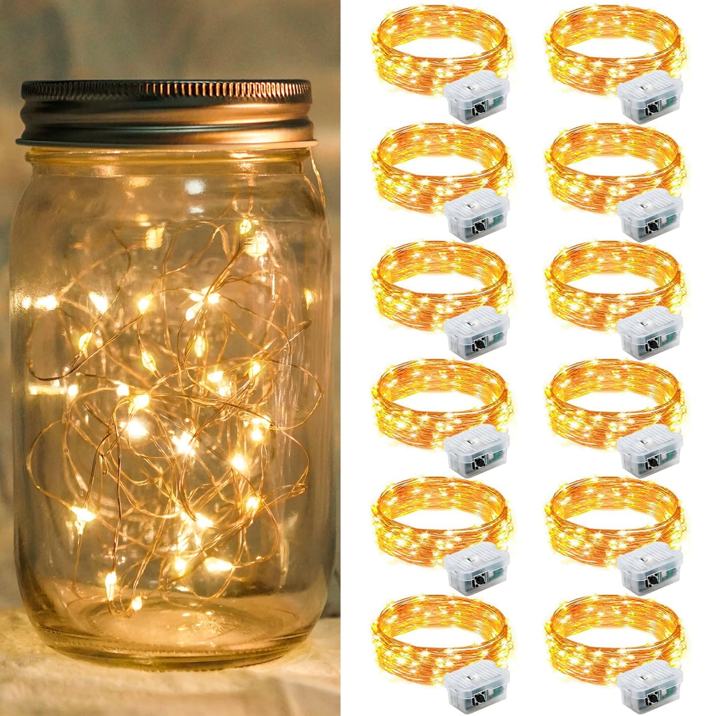 Aurora Glow Flameless Fairy Lights 7ft Battery Operated Low Heat LED Alternative to Candles for Safe Nighttime Use