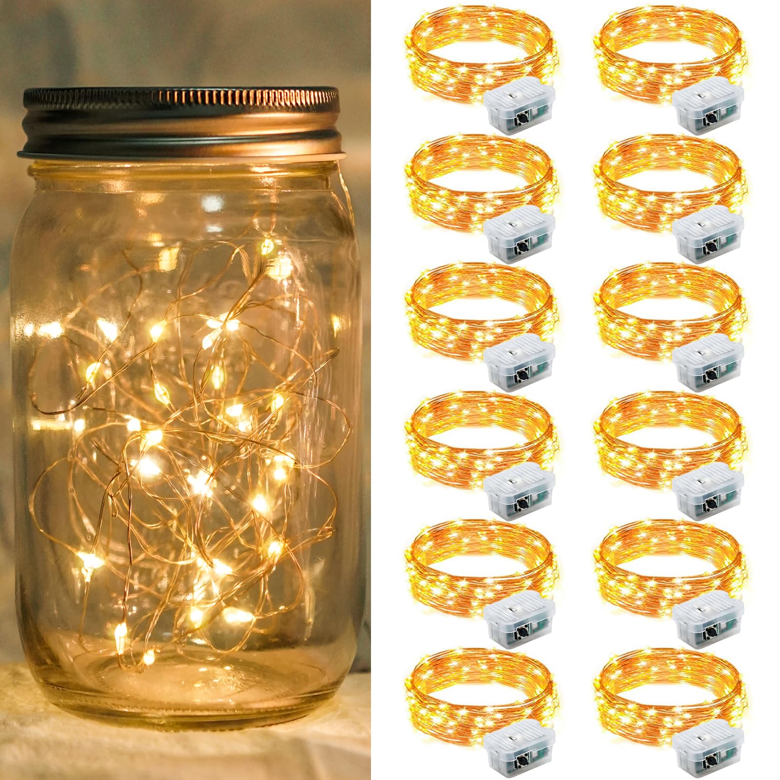 Aurora Glow Flameless Fairy Lights 7ft Battery Operated Low Heat LED Alternative to Candles for Safe Nighttime Use