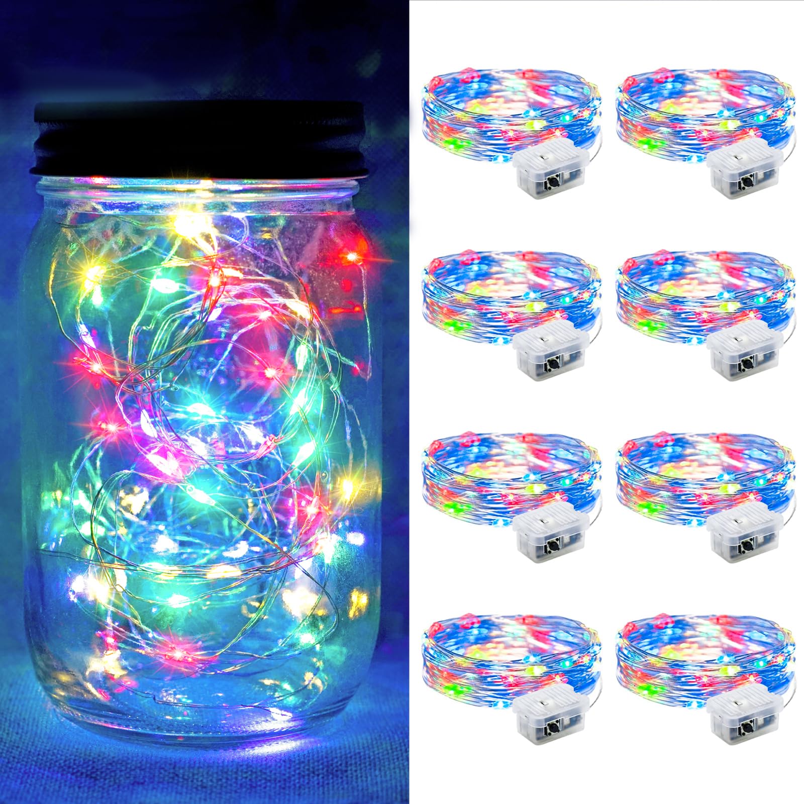 Aurora Glow Flameless Fairy Lights 7ft Battery Operated Low Heat LED Alternative to Candles for Safe Nighttime Use