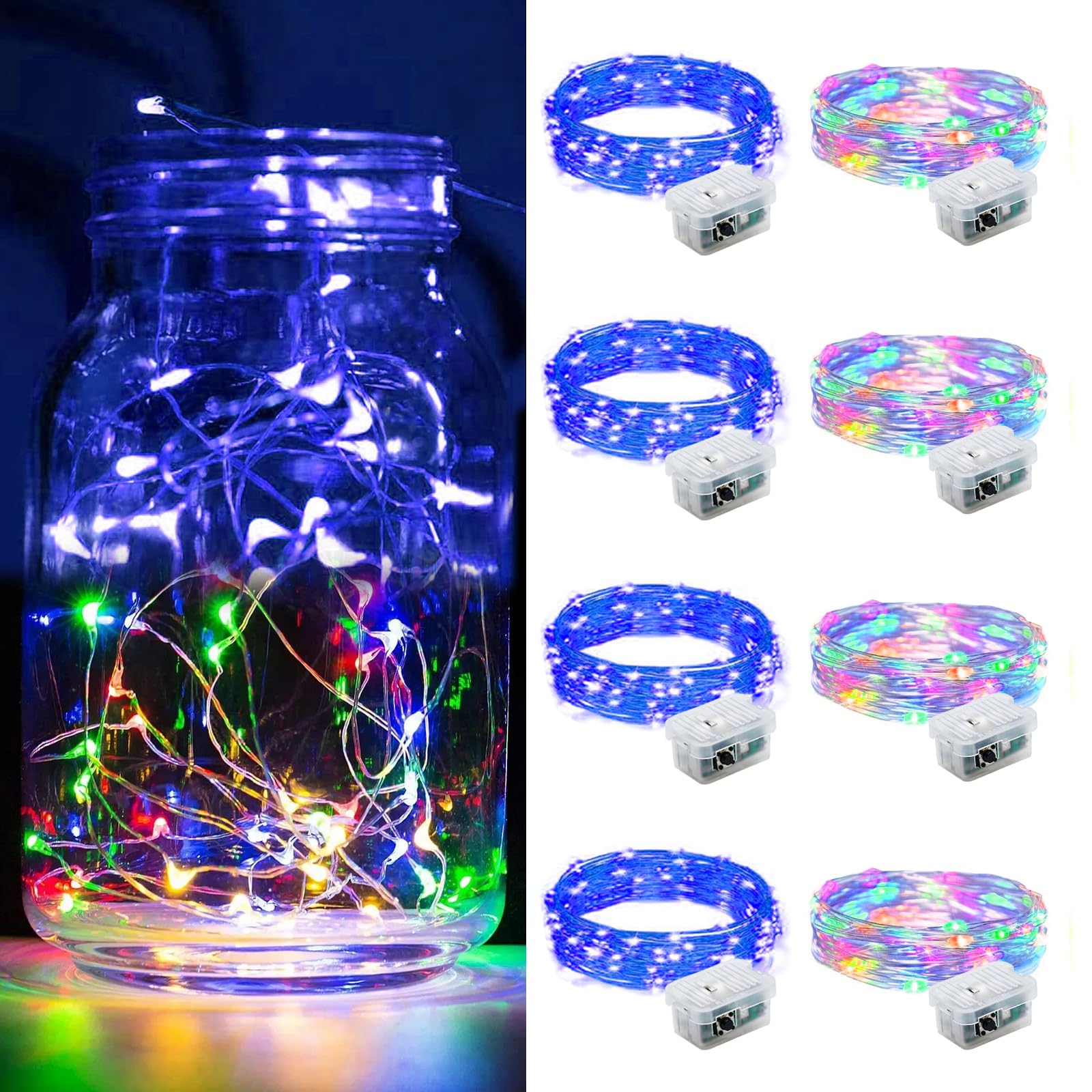 Aurora Glow Flameless Fairy Lights 7ft Battery Operated Low Heat LED Alternative to Candles for Safe Nighttime Use