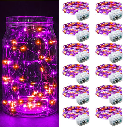 Aurora Glow Flameless Fairy Lights 7ft Battery Operated Low Heat LED Alternative to Candles for Safe Nighttime Use