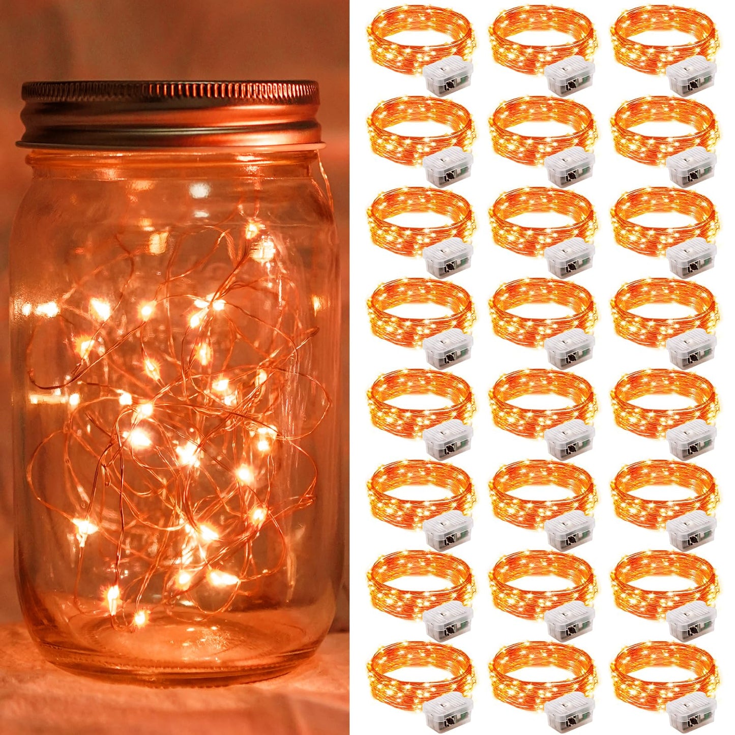Aurora Glow Flameless Fairy Lights 7ft Battery Operated Low Heat LED Alternative to Candles for Safe Nighttime Use