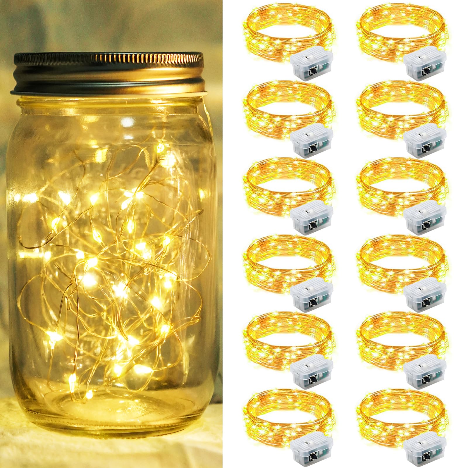 Aurora Glow Flameless Fairy Lights 7ft Battery Operated Low Heat LED Alternative to Candles for Safe Nighttime Use