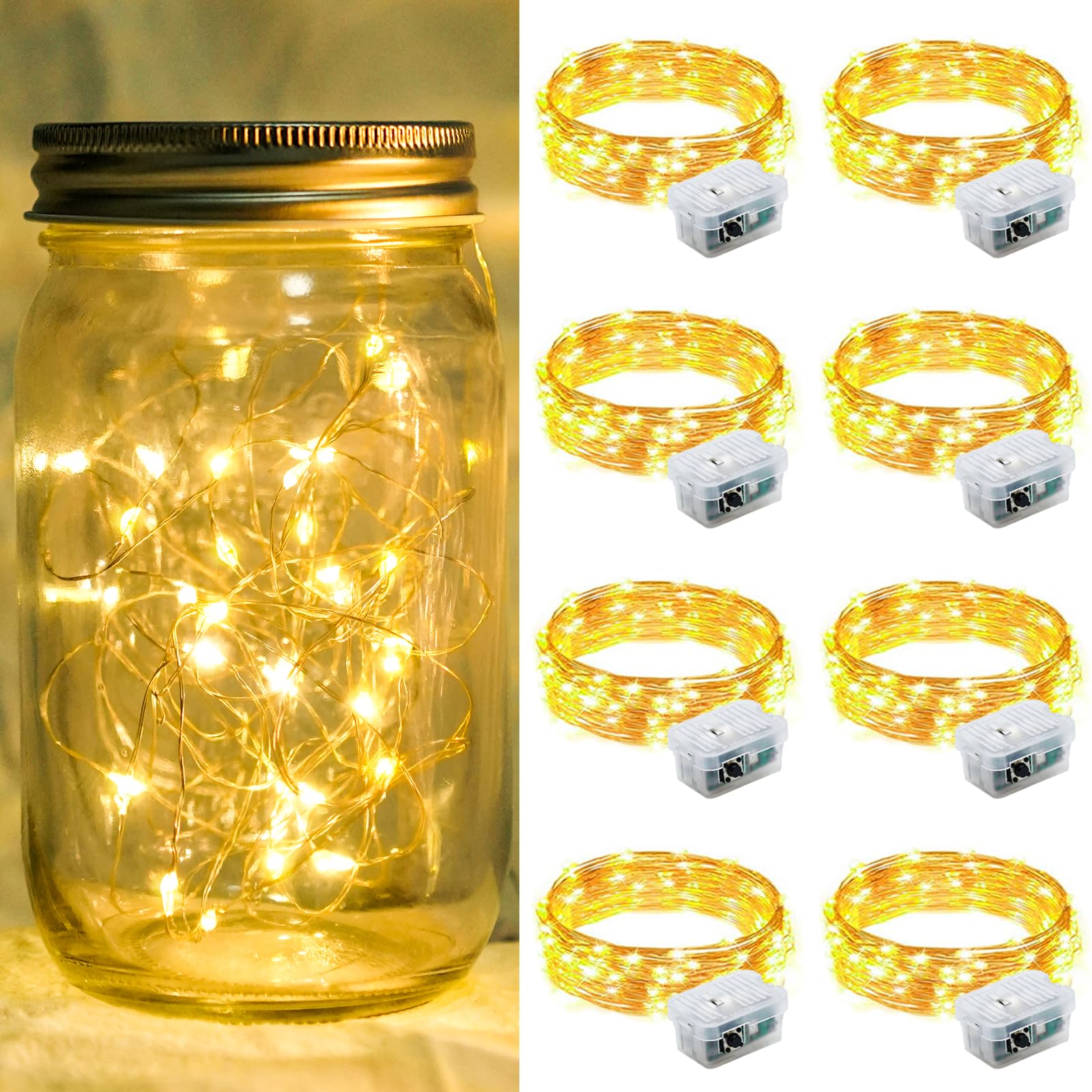 Aurora Glow Flameless Fairy Lights 7ft Battery Operated Low Heat LED Alternative to Candles for Safe Nighttime Use