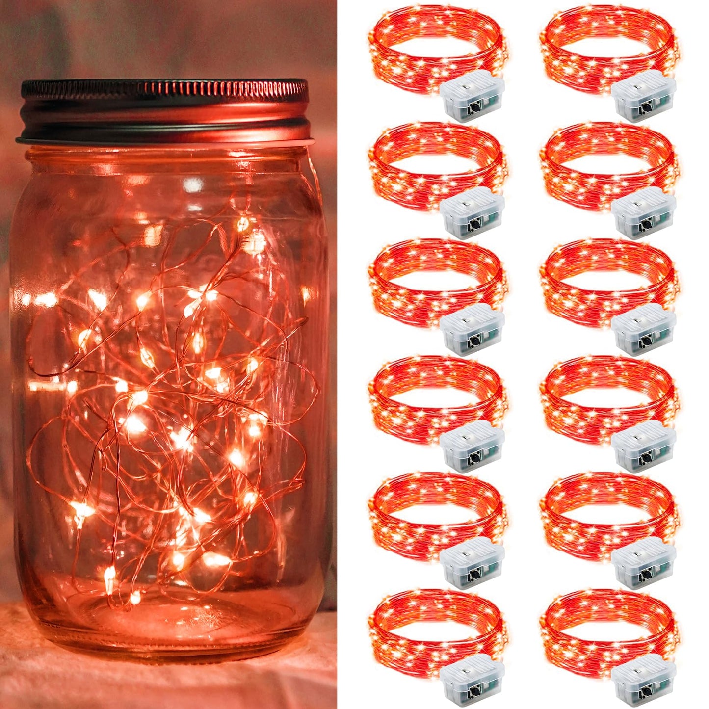 Aurora Glow Flameless Fairy Lights 7ft Battery Operated Low Heat LED Alternative to Candles for Safe Nighttime Use