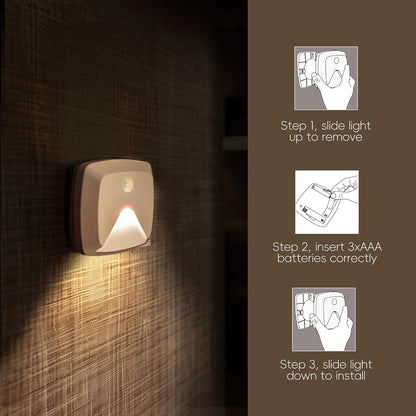 Aurora Glow Motion Sensor Lights – Clean-Line, Adhesive-Mount Night Lights for Uncluttered Homes