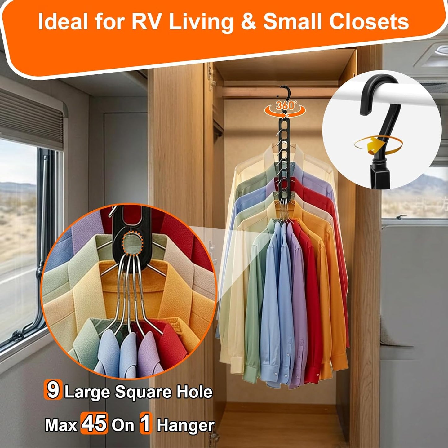 Aurora Living 9-Hole Stacking Hangers – Fast Morning Prep Organizer for Dorm Life and Work-From-Home Schedules