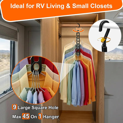 Aurora Living 9-Hole Stacking Hangers – Fast Morning Prep Organizer for Dorm Life and Work-From-Home Schedules