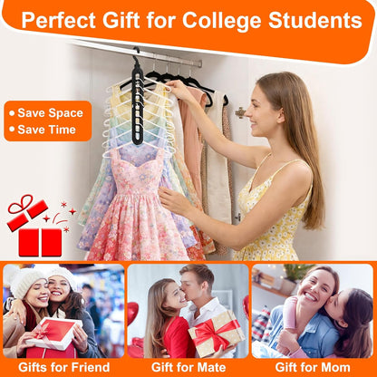 Aurora Living 9-Hole Stacking Hangers – Fast Morning Prep Organizer for Dorm Life and Work-From-Home Schedules