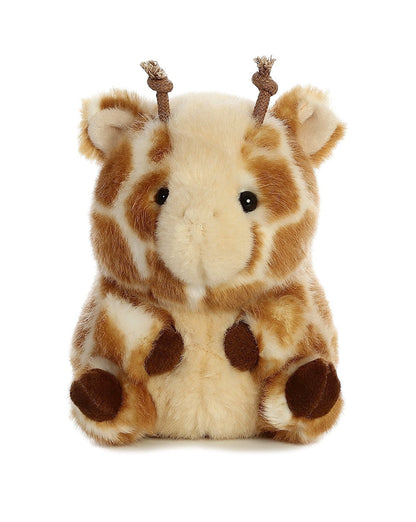Aurora® Playful Rolly Pet™ Giminy Giraffe™ Stuffed Animal - Compact Size for On-the-Go Fun - for Adults, Kids, Birthdays, and Anniversaries - Brown 5 Inches