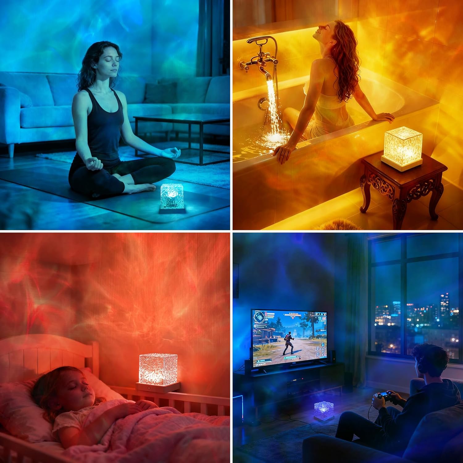 AuroraLume Galaxy Ocean Projector – Modern Ambient Light for Bedroom and Living Room Aesthetic