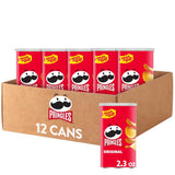 Pringles Original Potato Crisps – Kids Lunchbox Snack, 12 Pack of 2.36 oz Stackable Cans