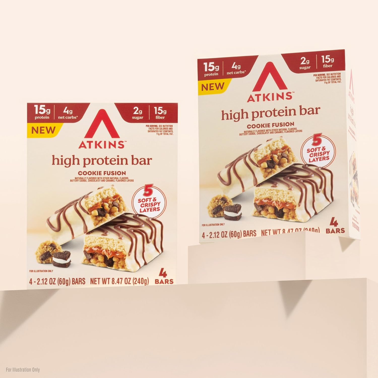 available in 4-count and 12-count box sizes in cookie fusion and brownie delight flavors