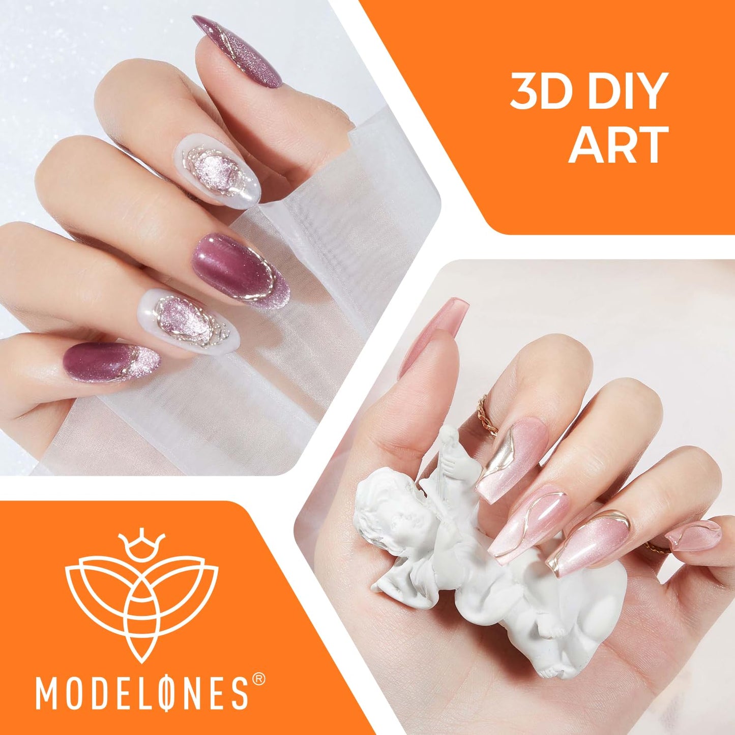 available in 6 shade/size variants including clear, nude, apricot, and metallic gold+silver bundles