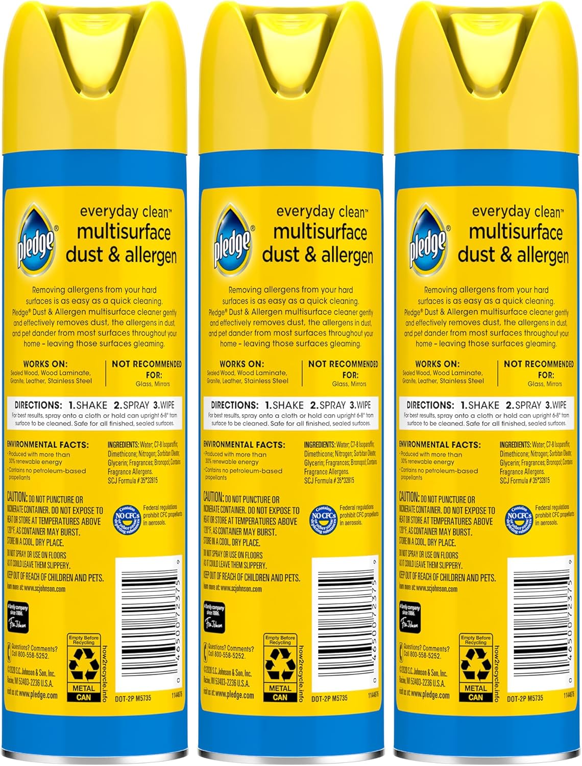 available in 9.7oz single can or 3-pack refill configuration