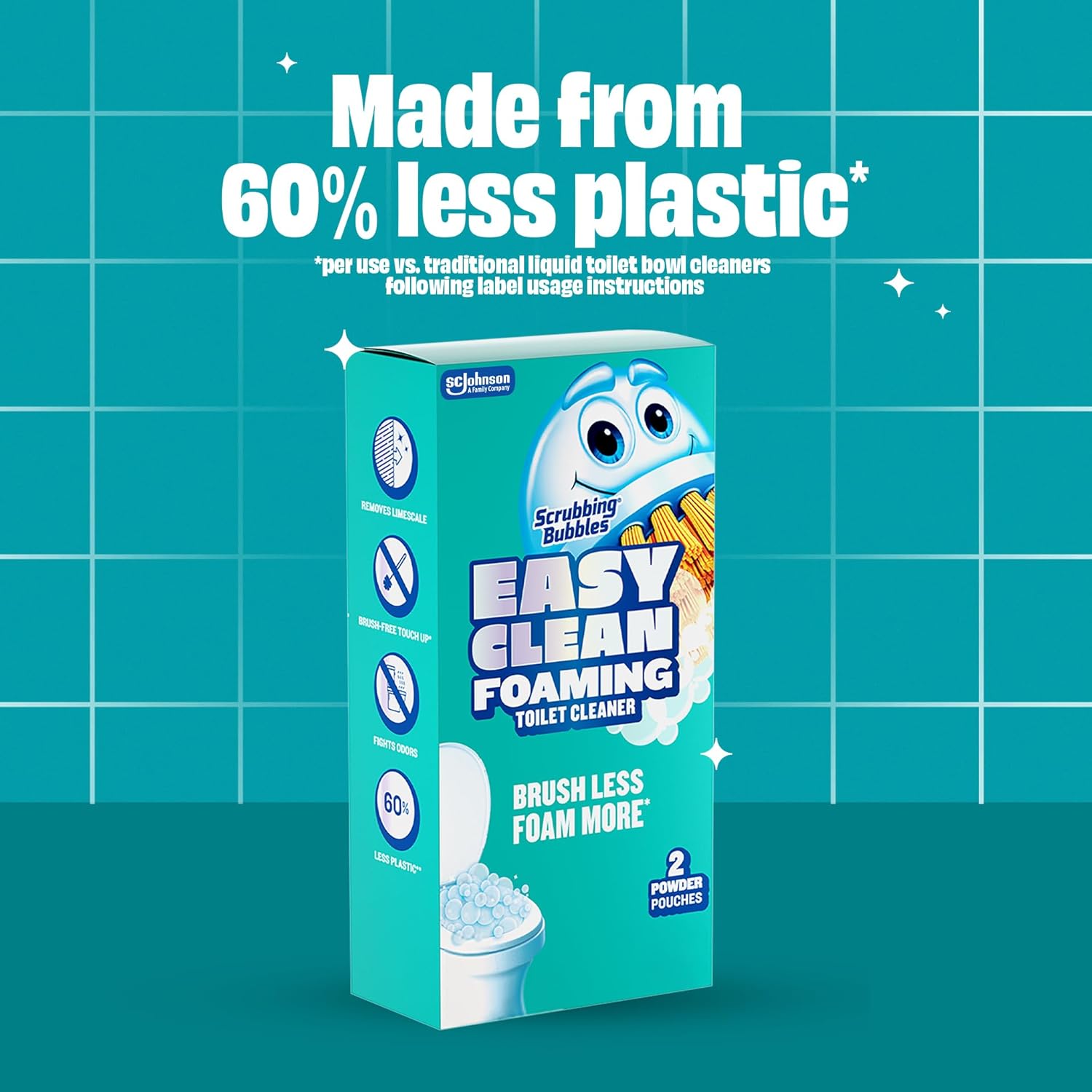 available in multi-pack counts (2, 5, and 6 pouches) for different household sizes and cleaning frequencies