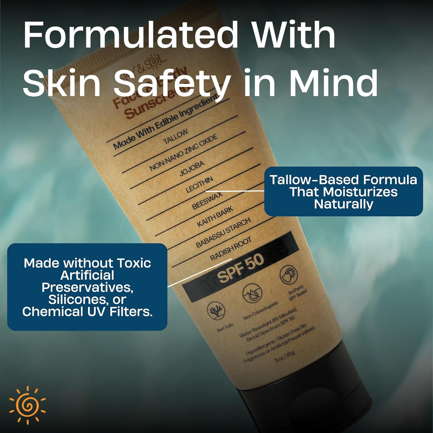 available in spf 30 and spf 50 variants to match exposure needs, 3 oz travel size