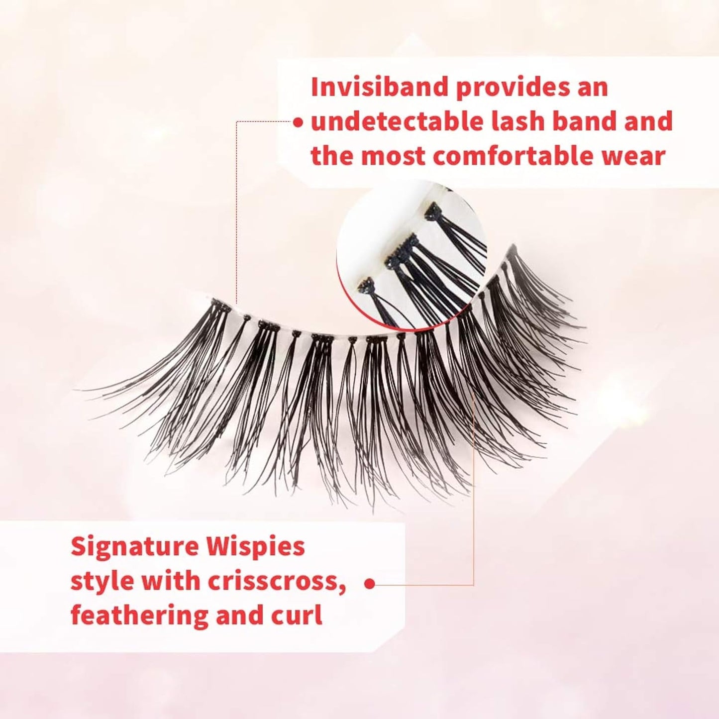 available in wispies, wispies 113, and demi wispies styles in 4-, 6-, and 10-pair counts (single or double packs)