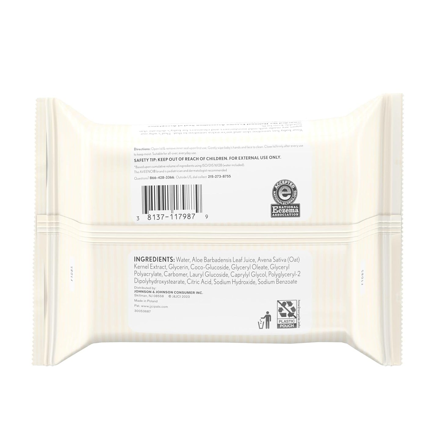 Aveeno Baby Calming Face & Hand Wipes – Gentle Skincare Ritual, Oat-Infused Soothing Formula