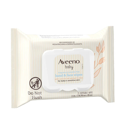 Aveeno Baby Calming Face & Hand Wipes – Gentle Skincare Ritual, Oat-Infused Soothing Formula