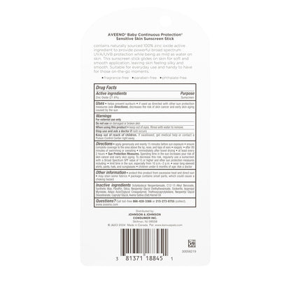 Aveeno Baby Continuous Protection Mineral Sunscreen Stick for Sensitive Skin – Thoughtful New Parent Gift and Baby Shower Essential