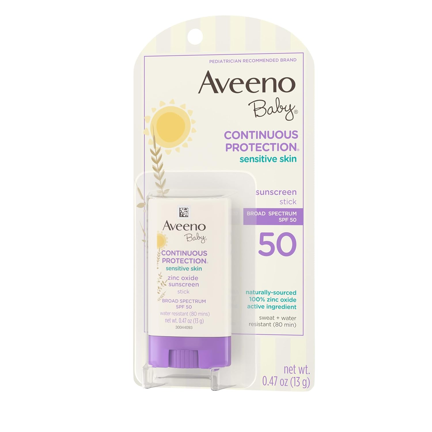 Aveeno Baby Continuous Protection Mineral Sunscreen Stick for Sensitive Skin – Thoughtful New Parent Gift and Baby Shower Essential
