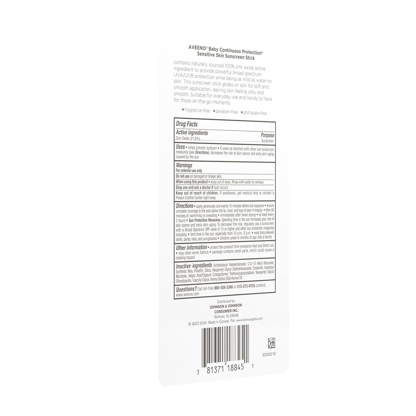 Aveeno Baby Continuous Protection Mineral Sunscreen Stick for Sensitive Skin – Thoughtful New Parent Gift and Baby Shower Essential