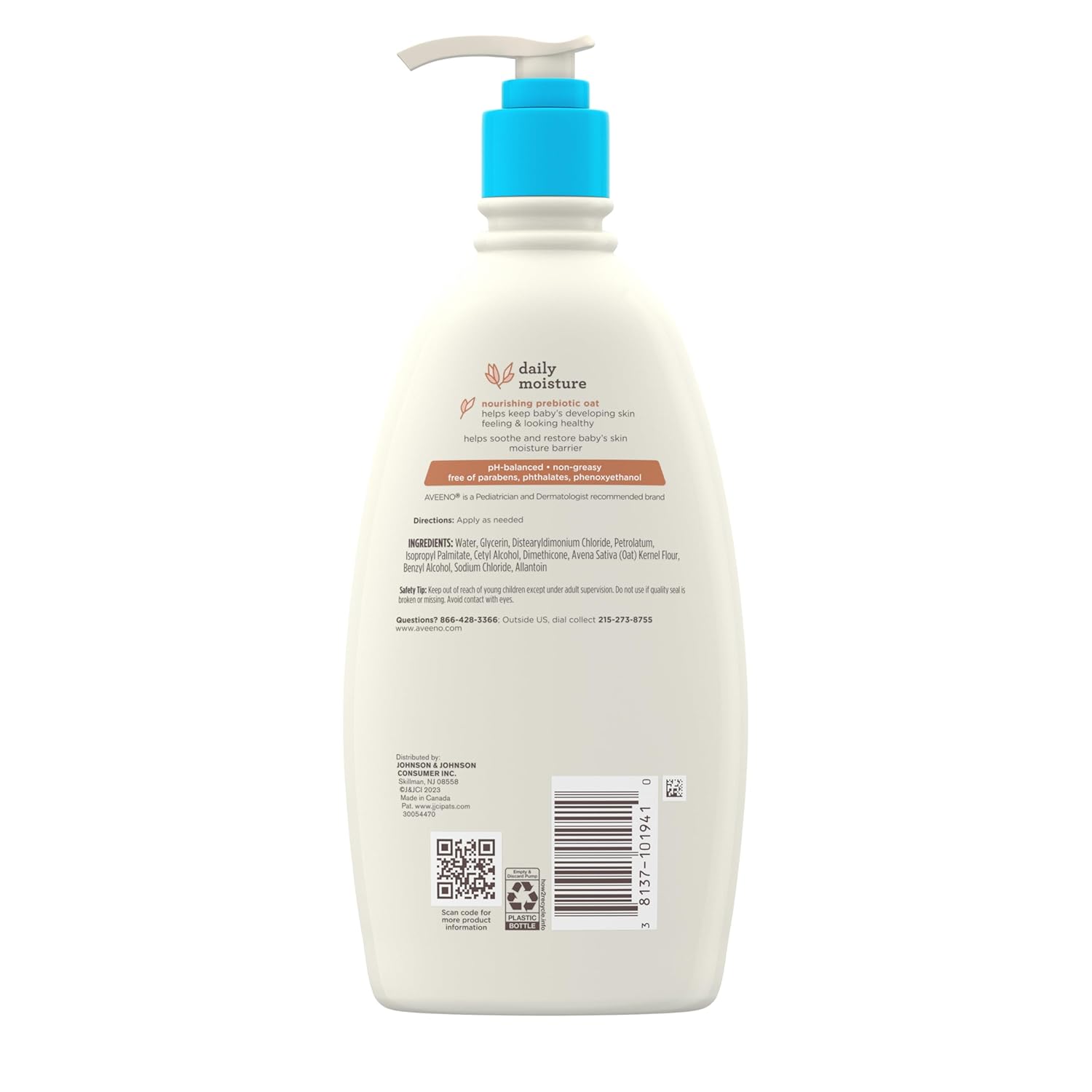 Aveeno Baby Daily Moisture Lotion – Hypoallergenic, Non-Toxic Skincare for Safe Baby Skin Protection
