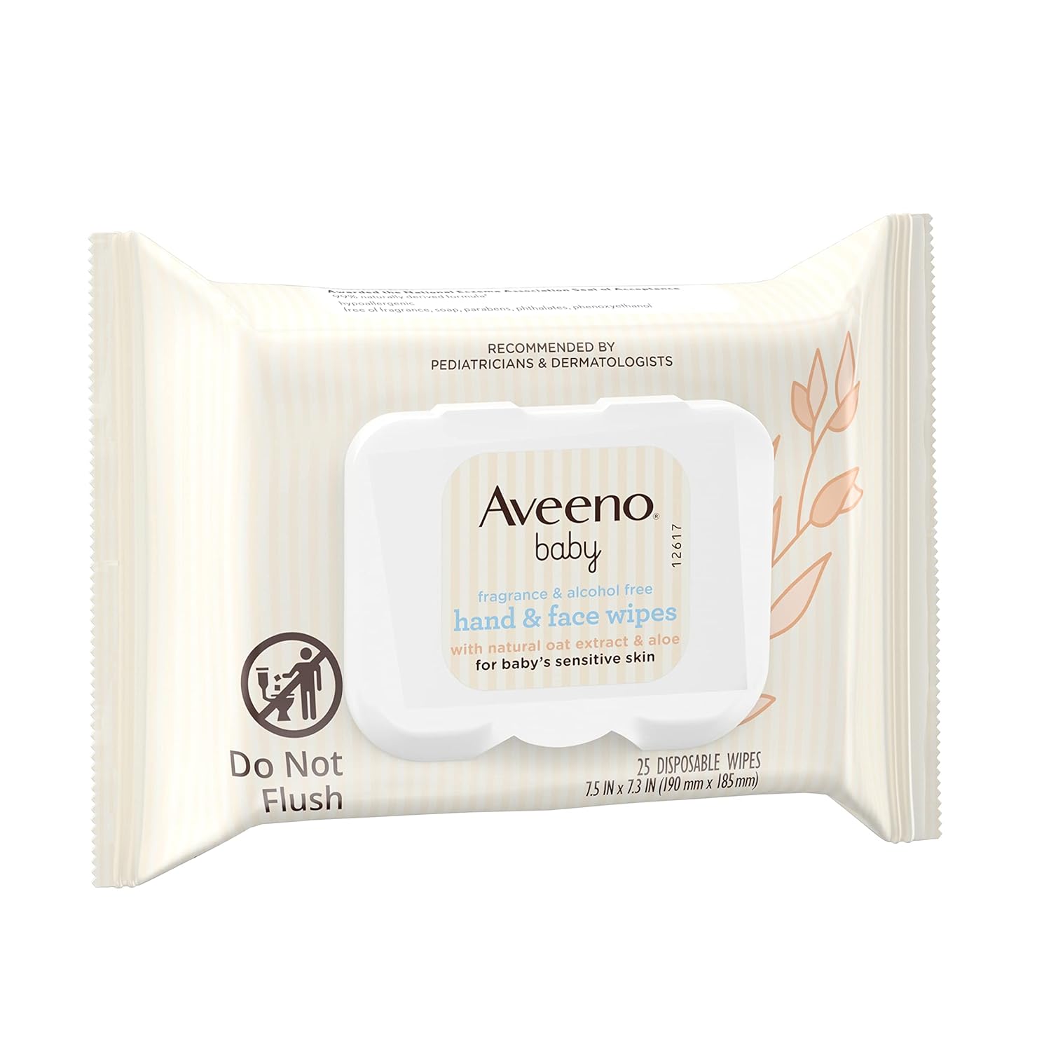 Aveeno Baby Fragrance-Free Hand & Face Wipes – Nursery-Safe Cleansing for Sensitive Skin, Pack of 4