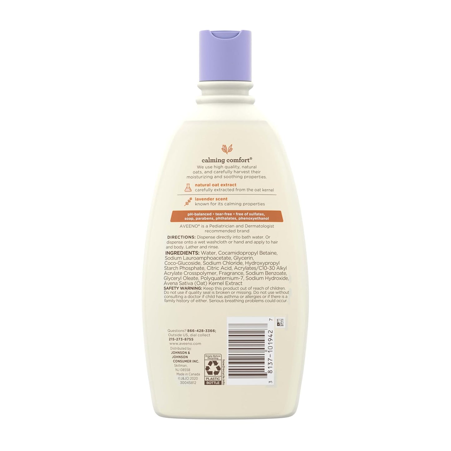 Aveeno Baby Nighttime Calming Comfort Wash – Thoughtful Baby Shower Gift Basket Essential for New Parents