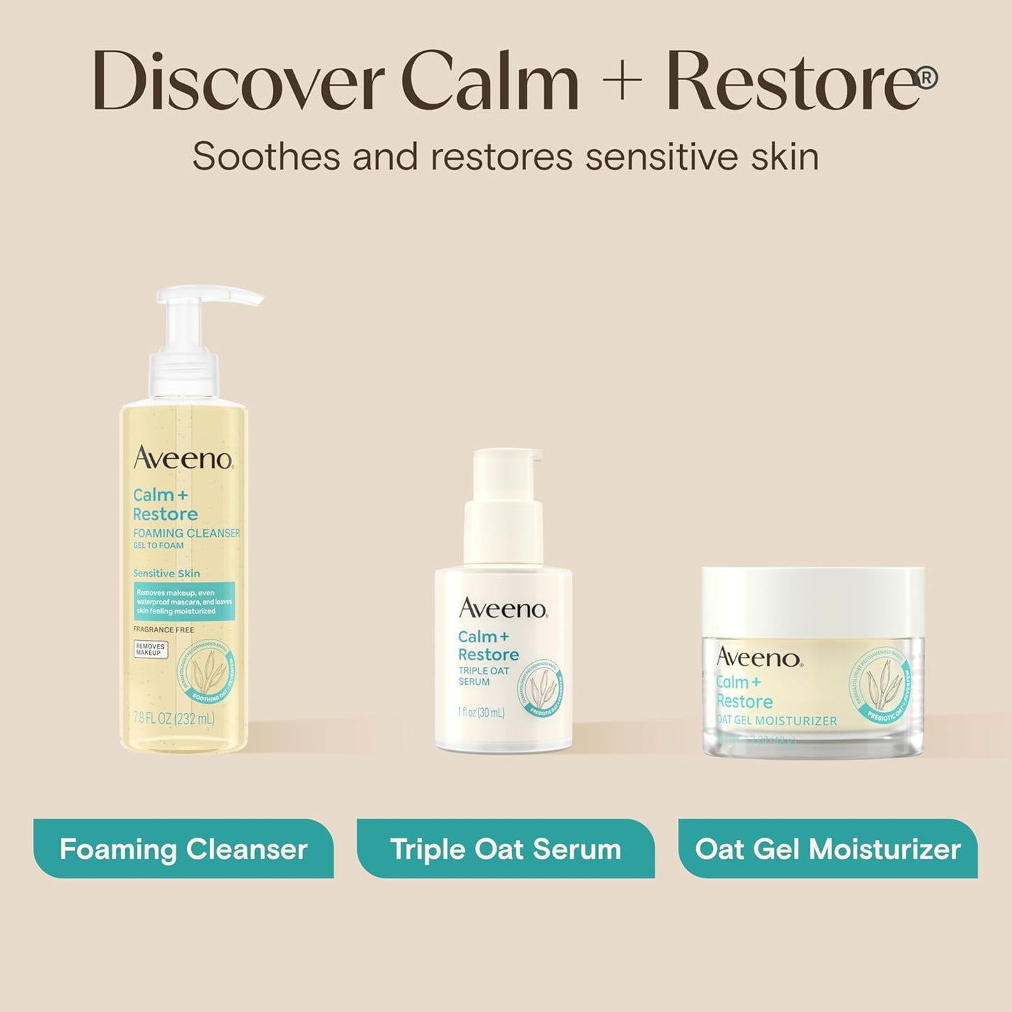 Aveeno Calm + Restore Oat Gel Moisturizer – Clean, Uncluttered Skincare for Sensitive Skin