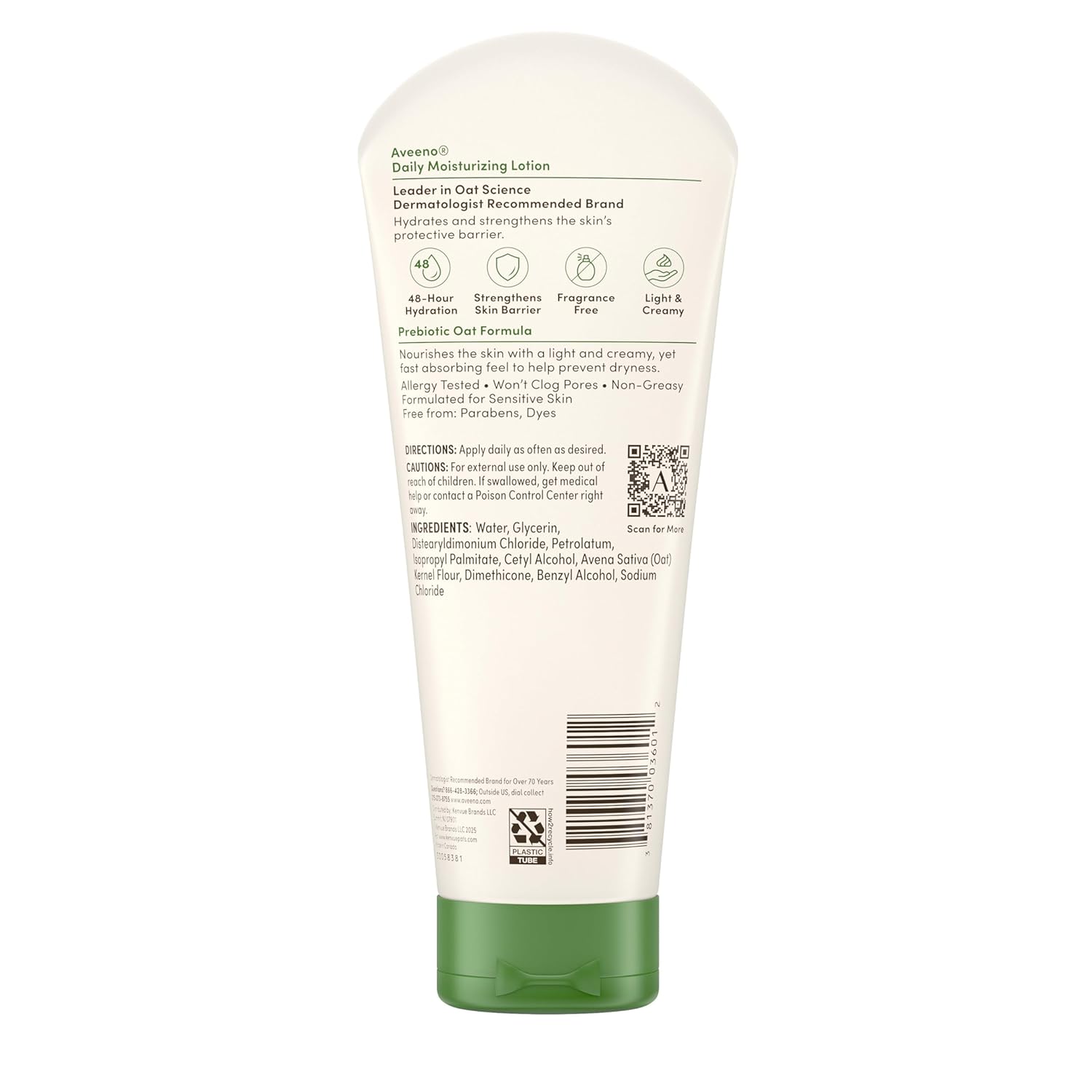 Aveeno Daily Moisturizing Body Lotion – Clean, Unscented Formula for Effortless Skincare