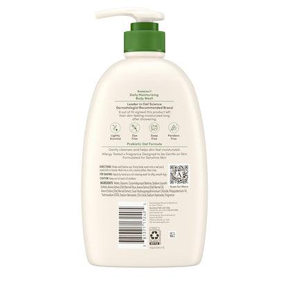 Aveeno Daily Moisturizing Body Wash with Prebiotic Oat – One-Step Body Wash & Shave Gel for a Clutter-Free Shower, 33 fl oz