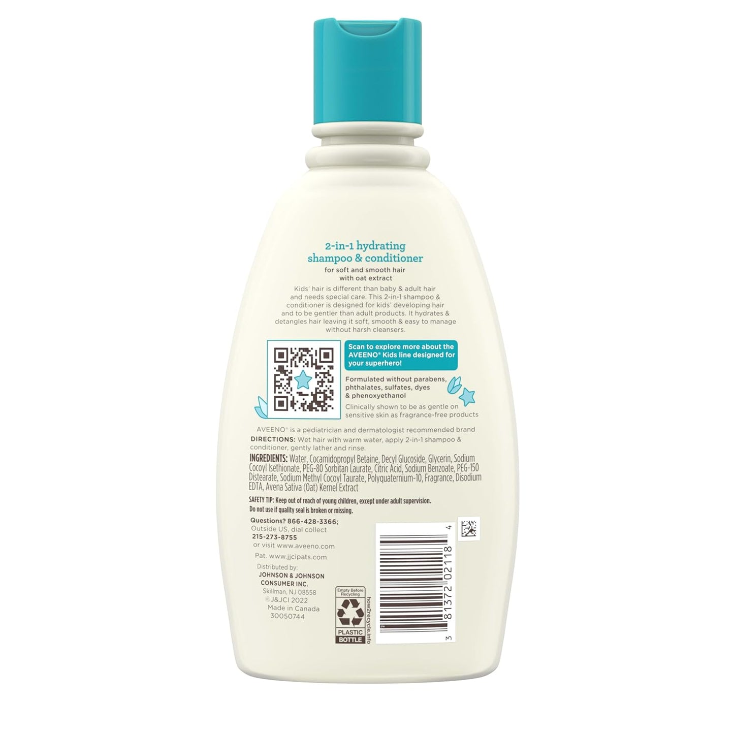 Aveeno Kids 2-in-1 Shampoo & Conditioner, Calming Bath Ritual with Mild Natural Scent