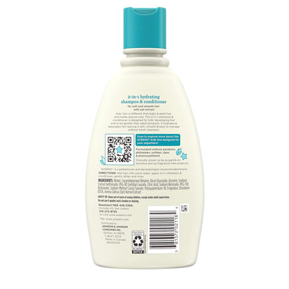 Aveeno Kids 2-in-1 Shampoo & Conditioner for Sensitive Scalps, Tear-Free Bath Time Hair Care