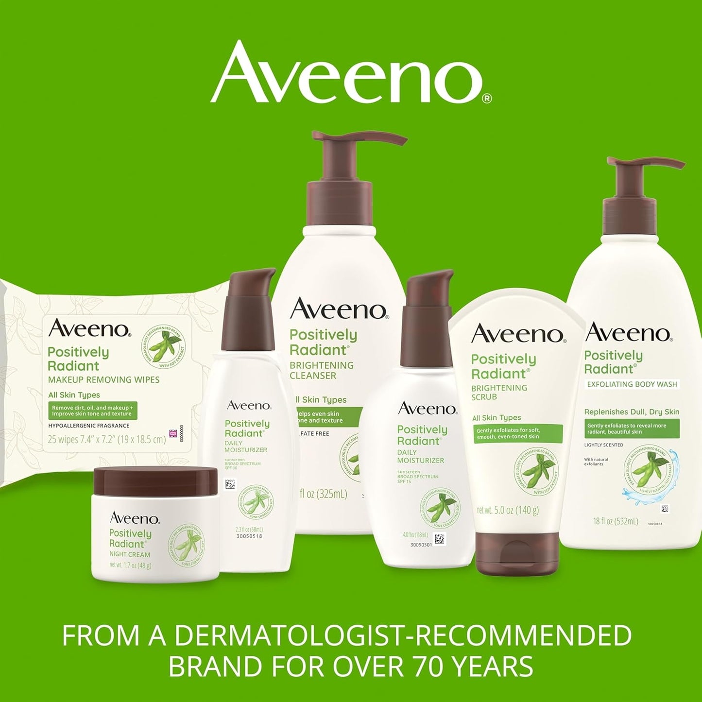 Aveeno Positively Radiant Luxury Night Cream – Premium Tone-Correcting Facial Treatment with Soy Complex