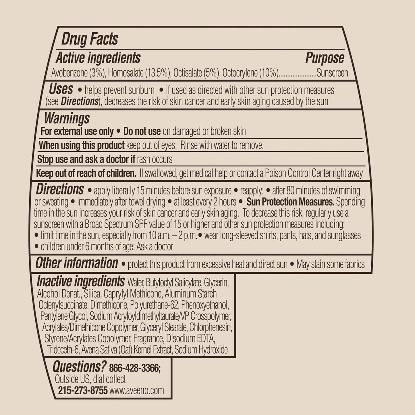 Aveeno Protect + Hydrate Sunscreen – Water-Resistant SPF 60 for Hiking, Beach & Outdoor Adventures (80-Min)