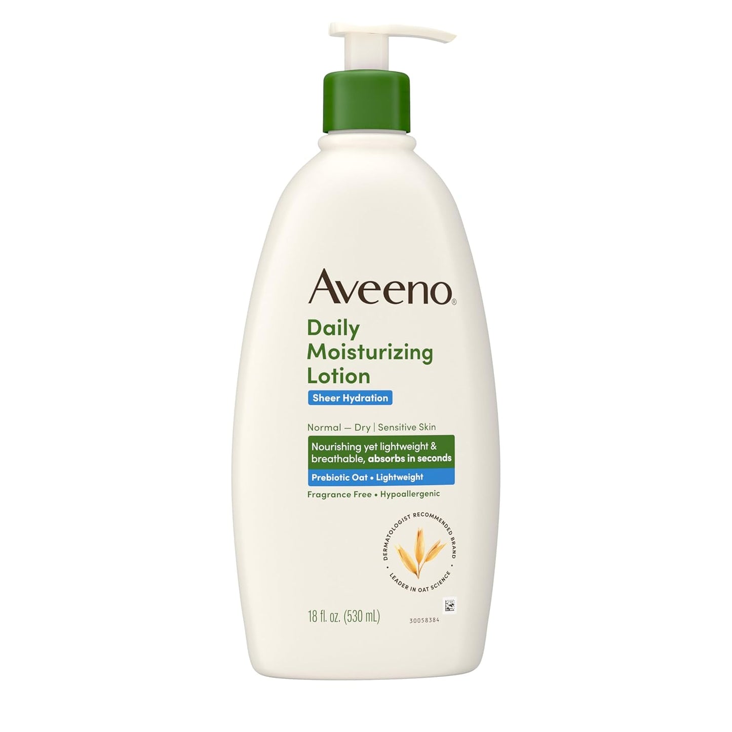 Aveeno Sheer Hydration Fragrance-Free Daily Body Lotion – Streamlined 48-Hour Moisturizer with Prebiotic Oat for a Clean, Intentional Skincare Routine
