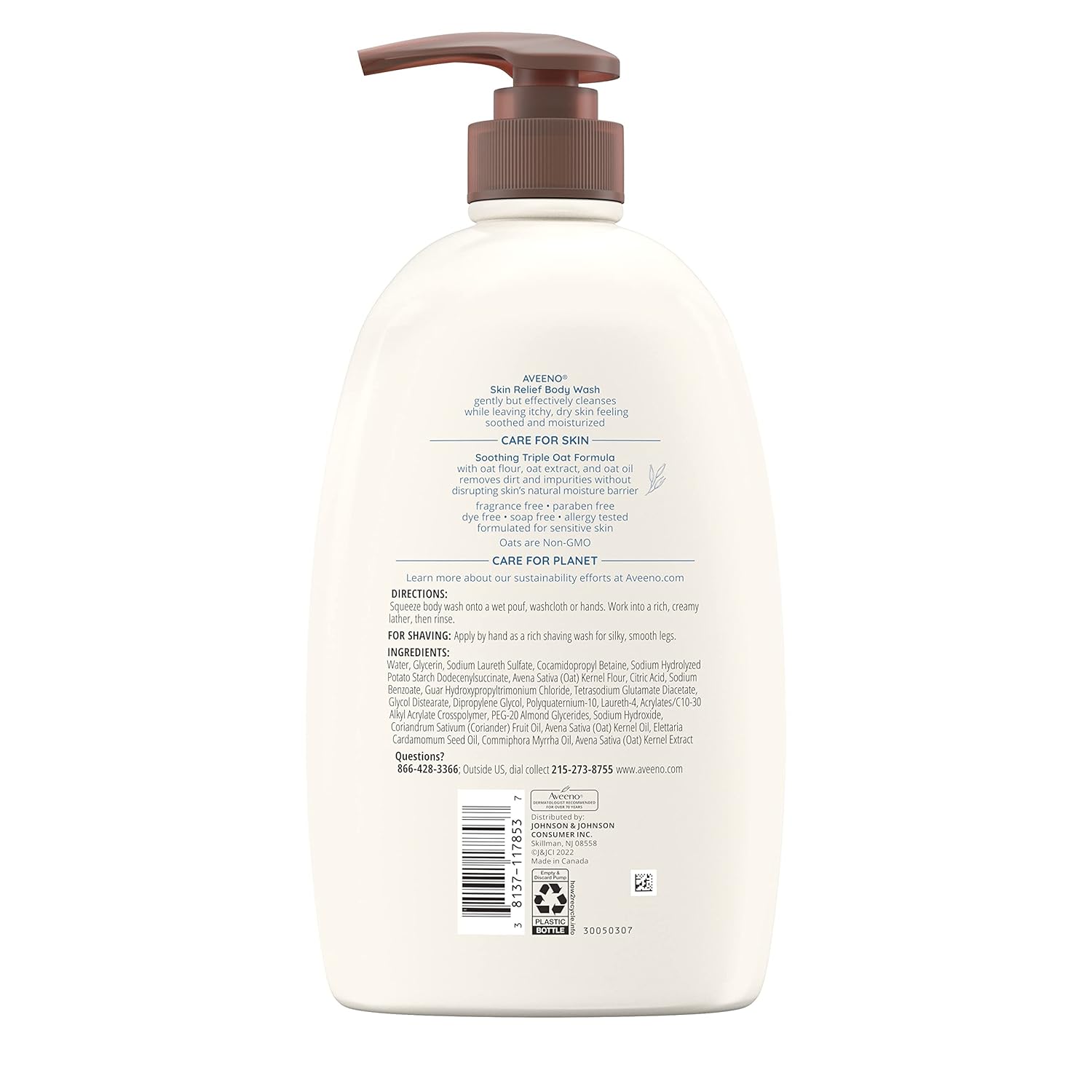 Aveeno Skin Relief Body Wash – Clean, Simple Cleanser for Sensitive Skin Care