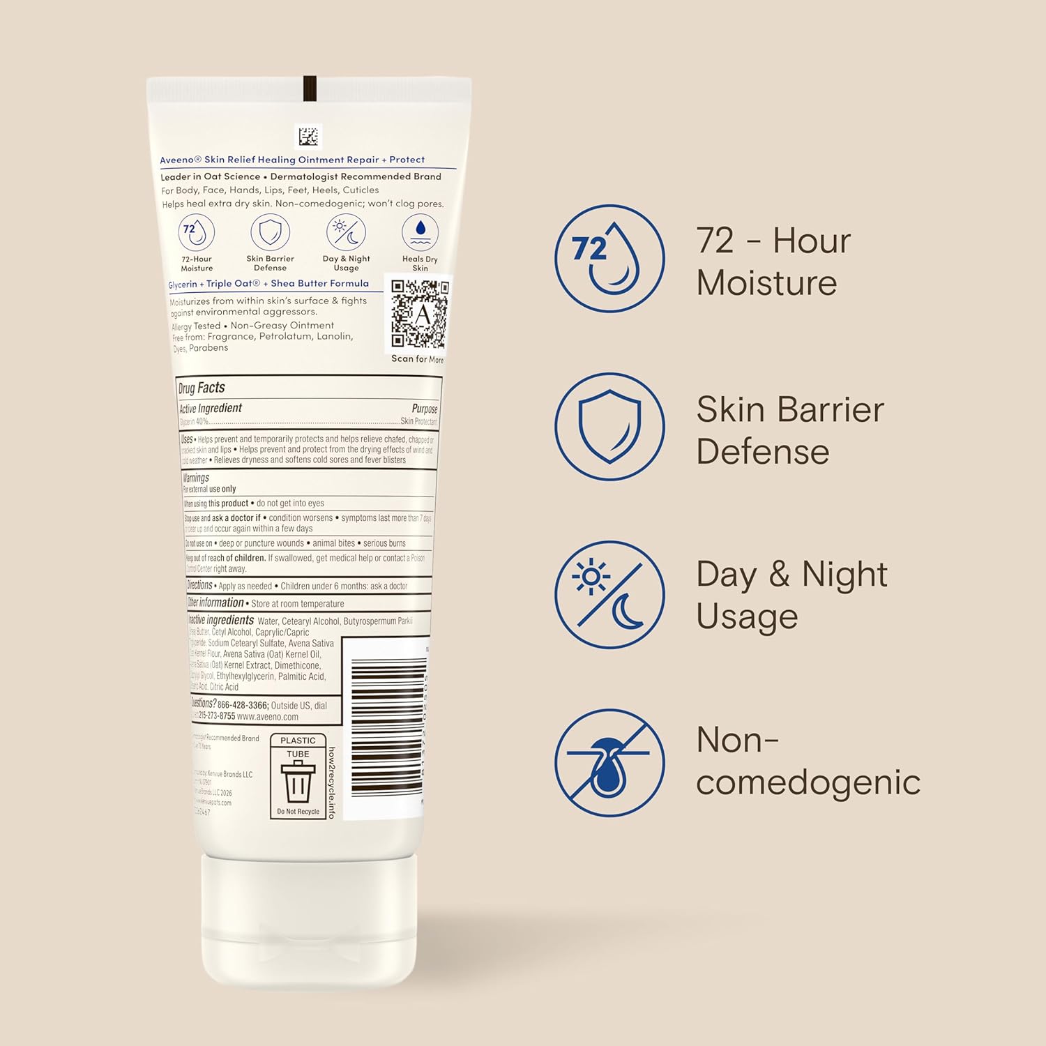 Aveeno Skin Relief Healing Ointment – Thoughtful Self-Care Gift for Mom with Sensitive, Dry Skin, 7.2 oz