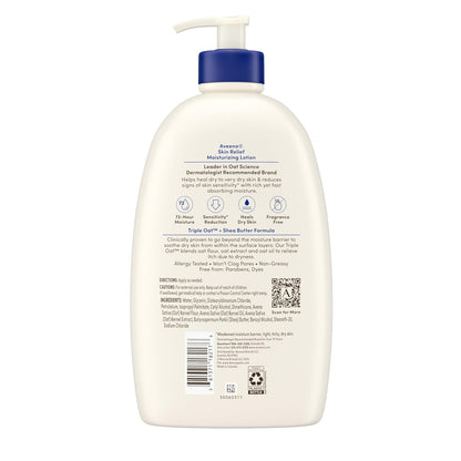 Aveeno Skin Relief Moisturizing Lotion – Streamlined Fragrance-Free Lotion for a Clean Bath and Linen Closet
