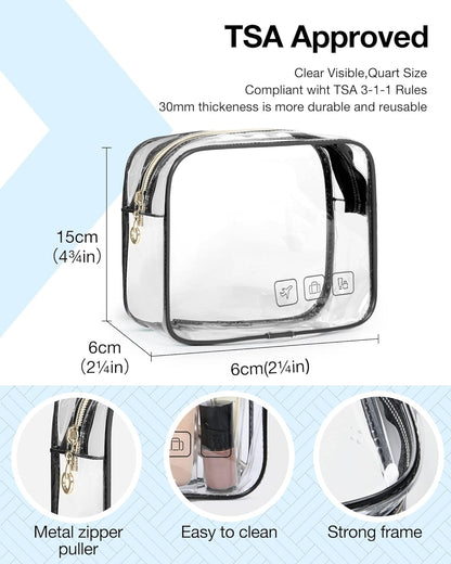 BAGSMART Hanging Toiletry Travel Bag – TSA Approved Clear Organizer for Full-Sized Bottles, Black