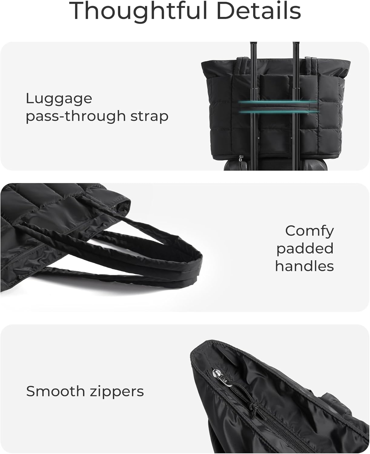 BAGSMART Puffer Work Tote – Daily Commute Bag for Laptop, Planner, and Office Essentials