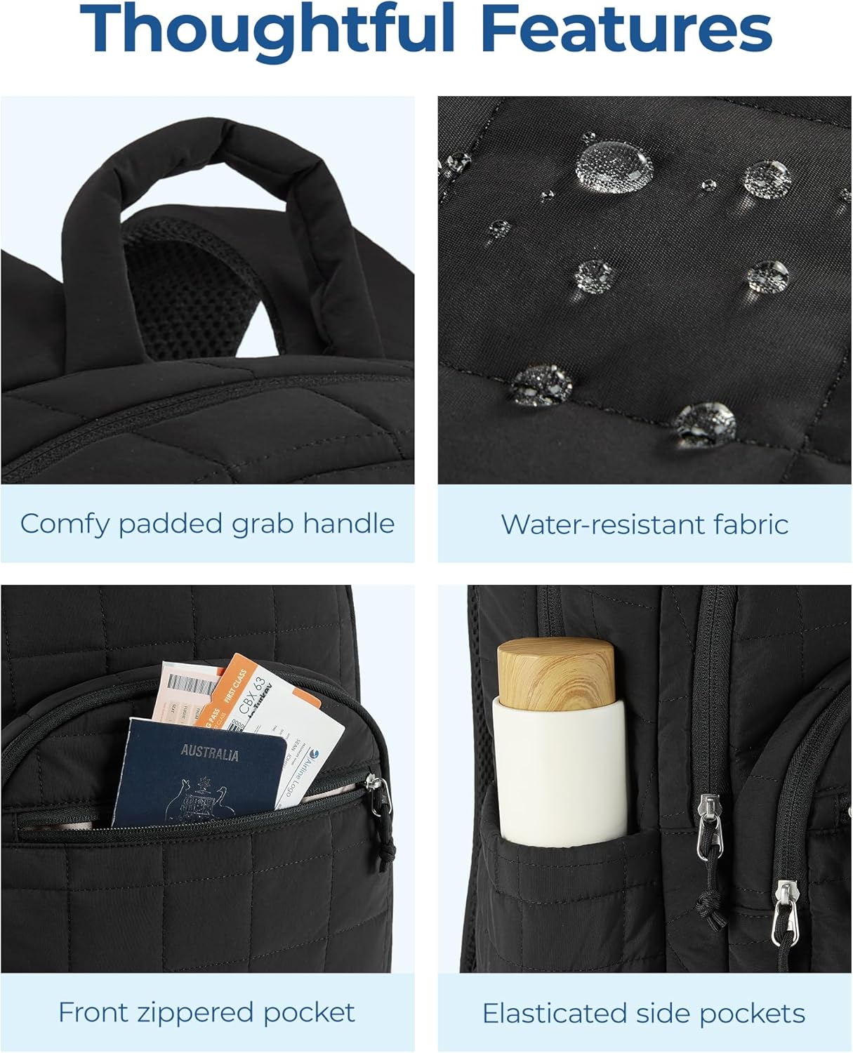 BAGSMART Quilted Puffer Laptop Backpack – College Campus Carry for 15.6-Inch Notebooks and Textbooks