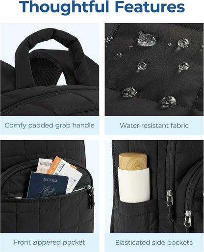BAGSMART Quilted Puffer Laptop Backpack – College Campus Carry for 15.6-Inch Notebooks and Textbooks