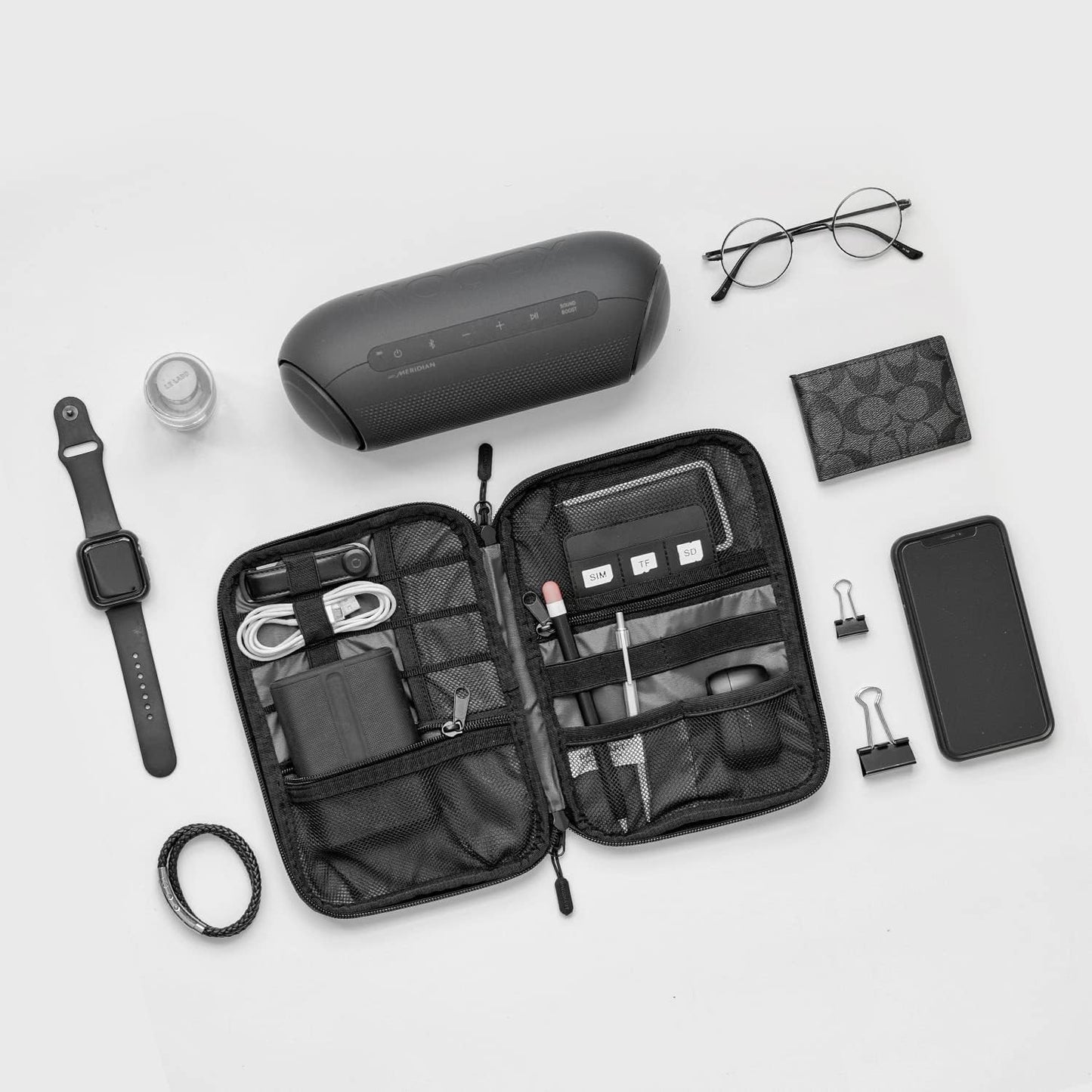 BAGSMART Travel Organizer Case – Minimalist Tech Pouch, Clean Desk Accessories Storage