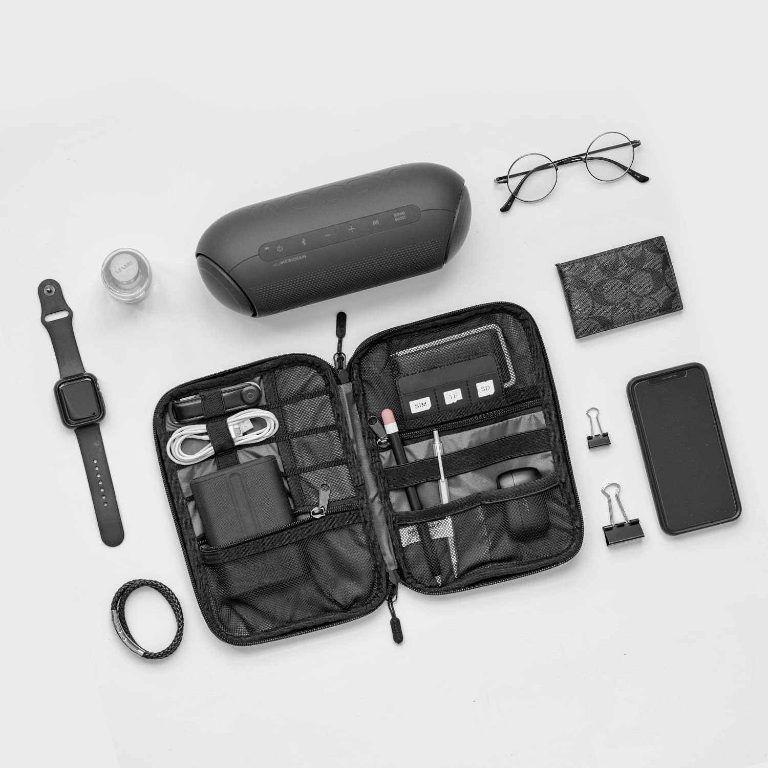 BAGSMART Travel Organizer Case – Minimalist Tech Pouch, Clean Desk Accessories Storage