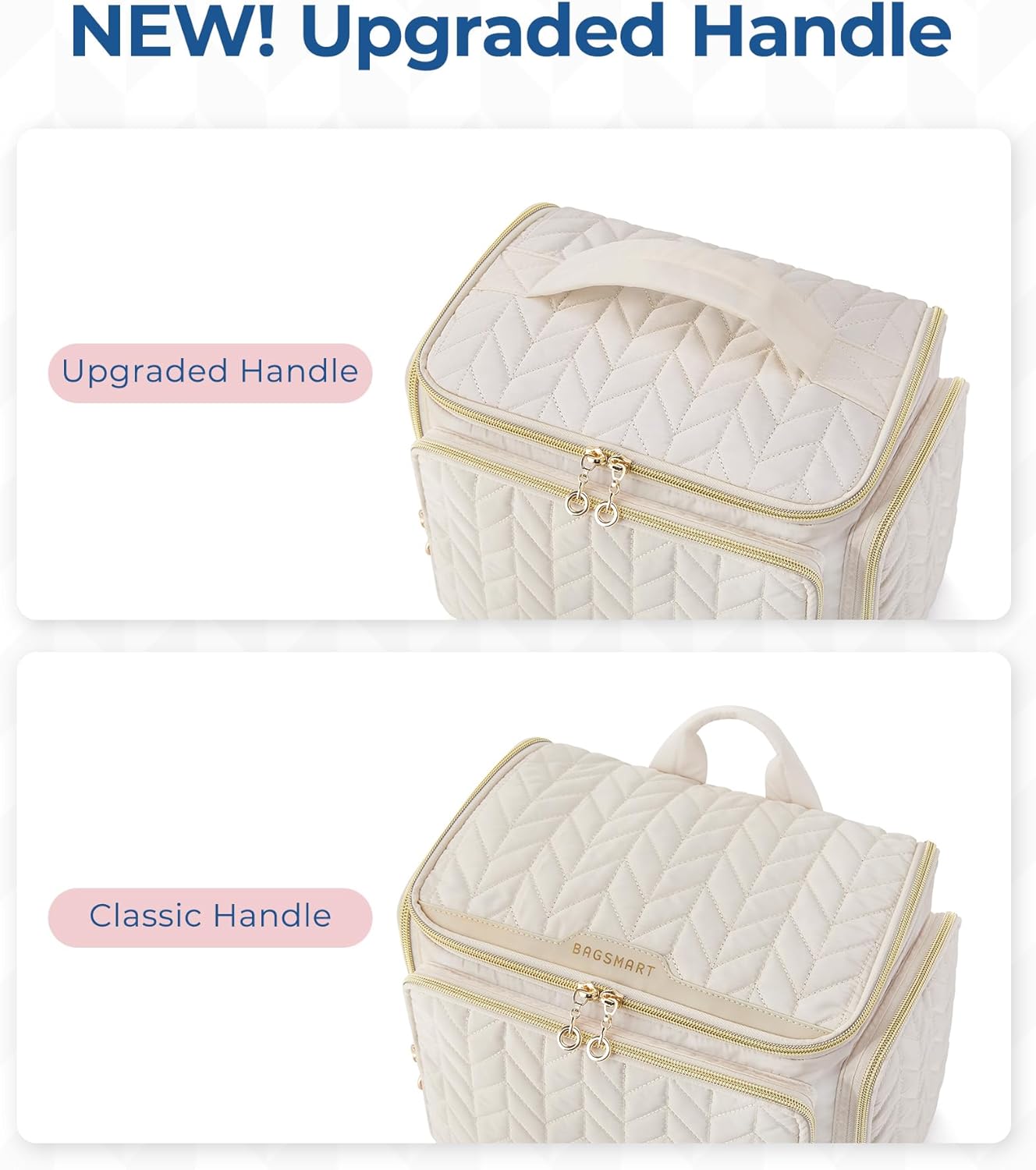 BAGSMART Travel Toiletry Bag – Thoughtful Birthday Gift for Women, Large Puffy Organizer for Toiletries and Makeup