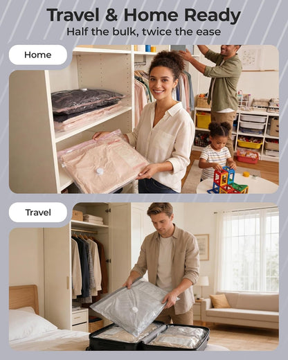 BAGSMART Vacuum Compression Bags for Travel – Rechargeable Wireless Pump Carry-On Space Saver for International Flights